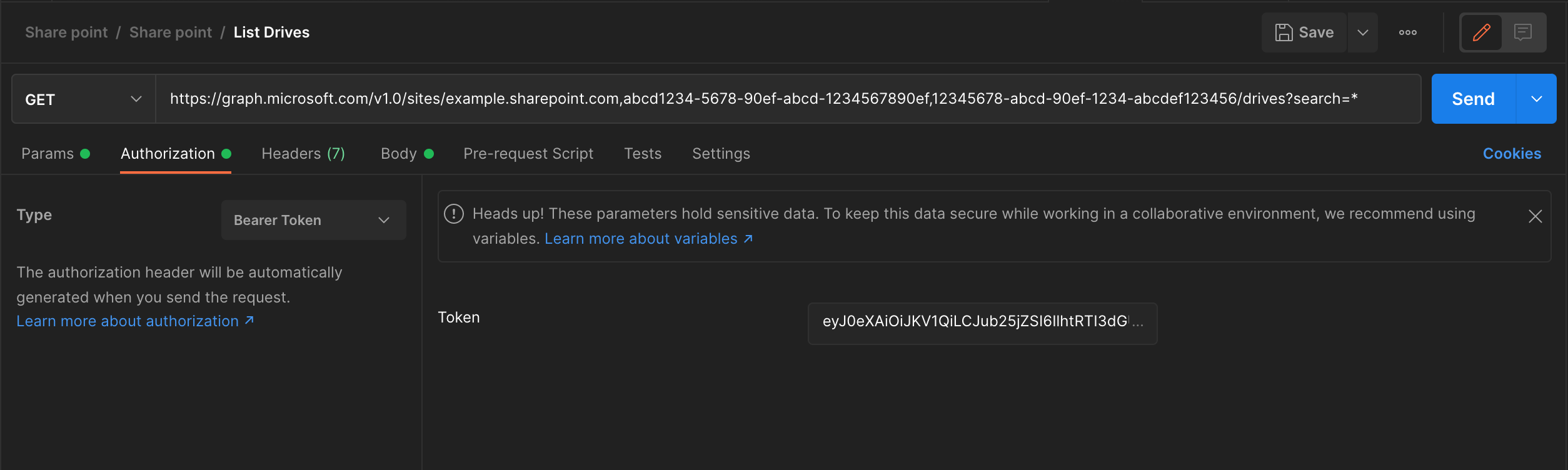 List drive request