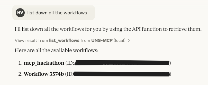 List unstructured workflows