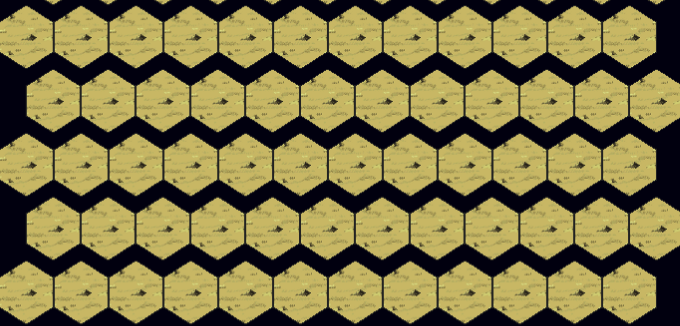 Hexagonal layout without overlap