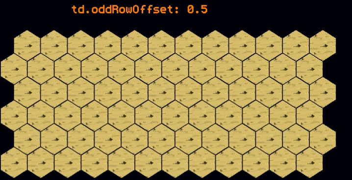 Animated display of hex layout
