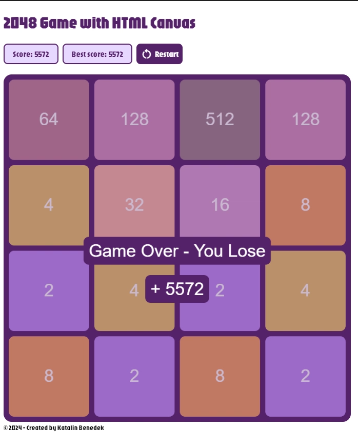 Use of the Basics: Case Study - Making a 2048 Game with Just JS Canvas