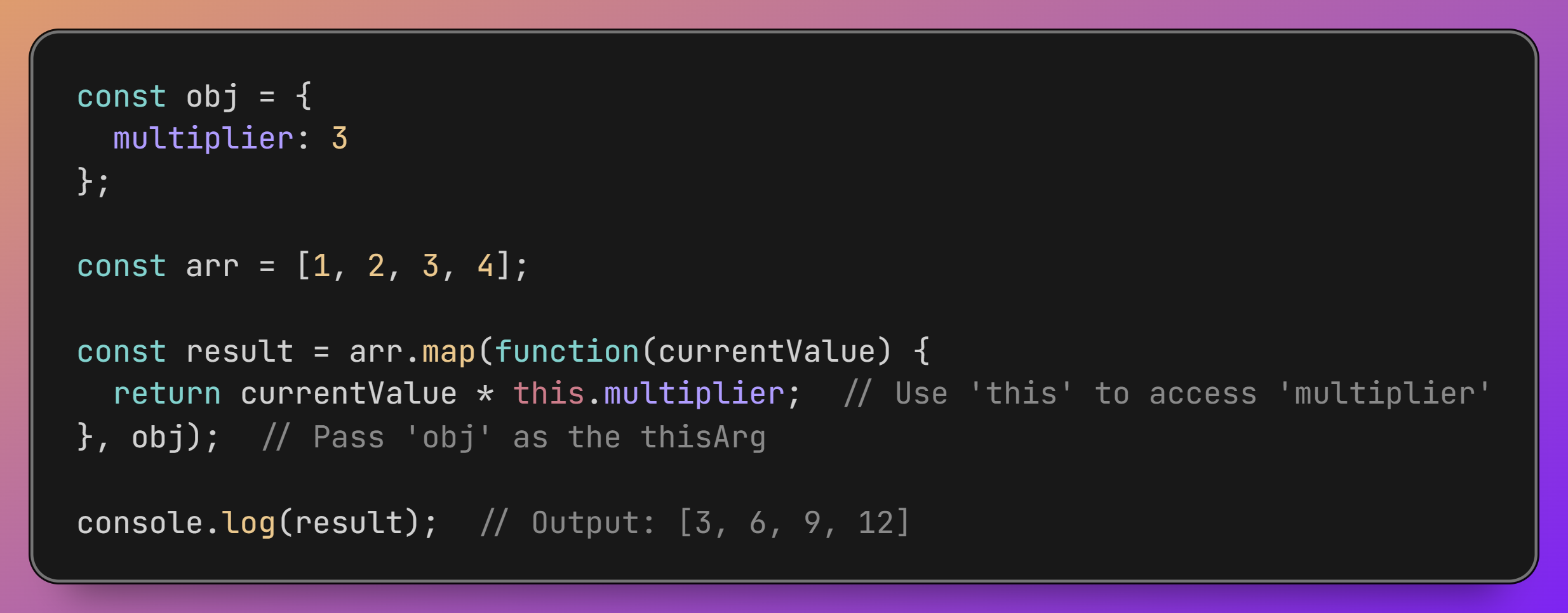 how  raw `map()` endraw  will work with each params