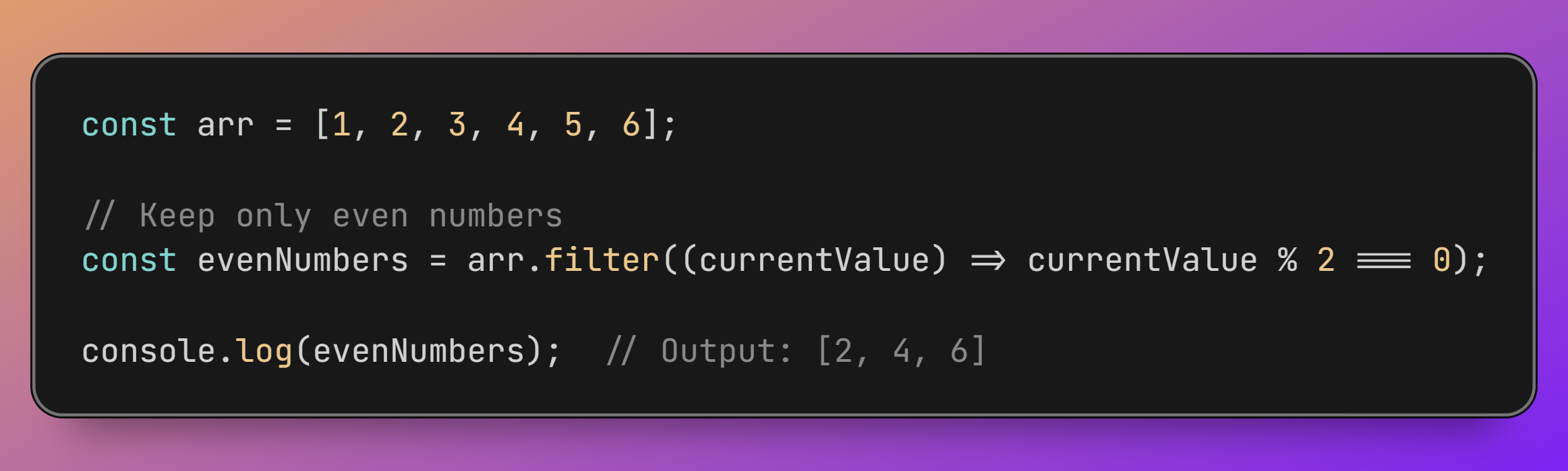 how  raw `filter()` endraw  will work with each params