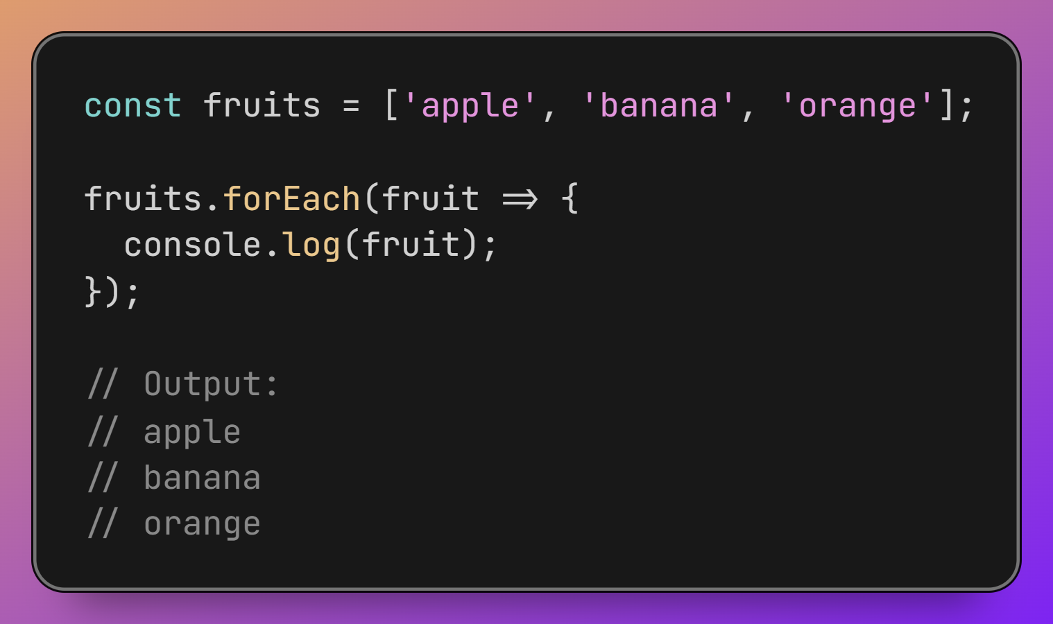 how  raw `foreach()` endraw  will work with each params