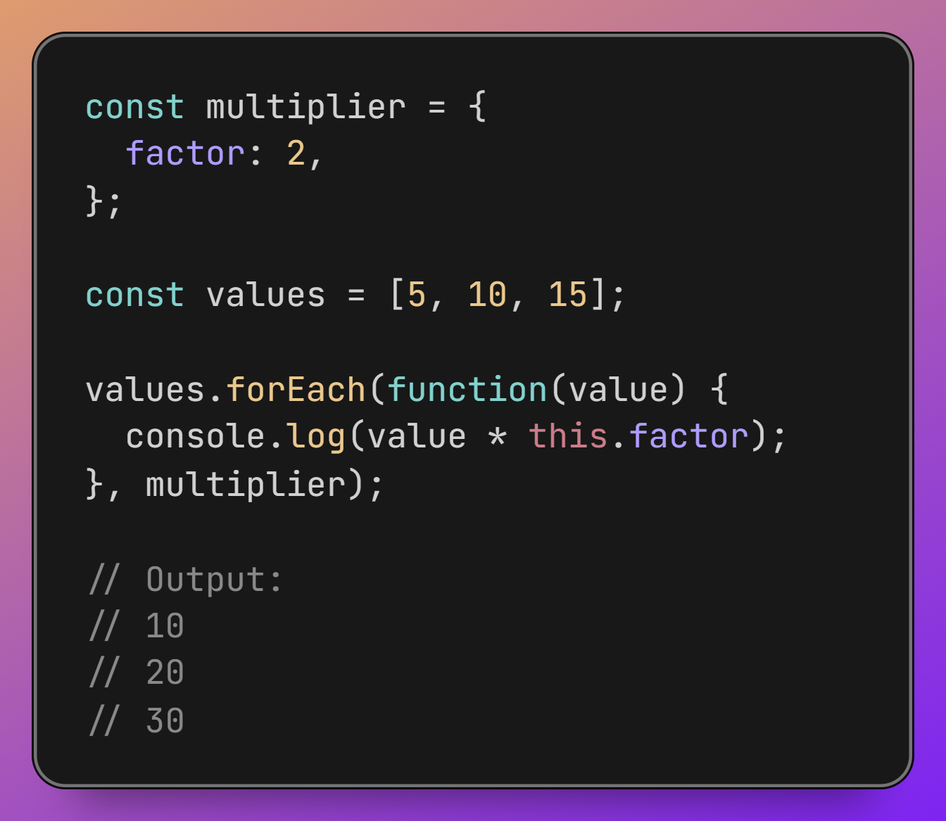 how  raw `foreach()` endraw  will work with each params