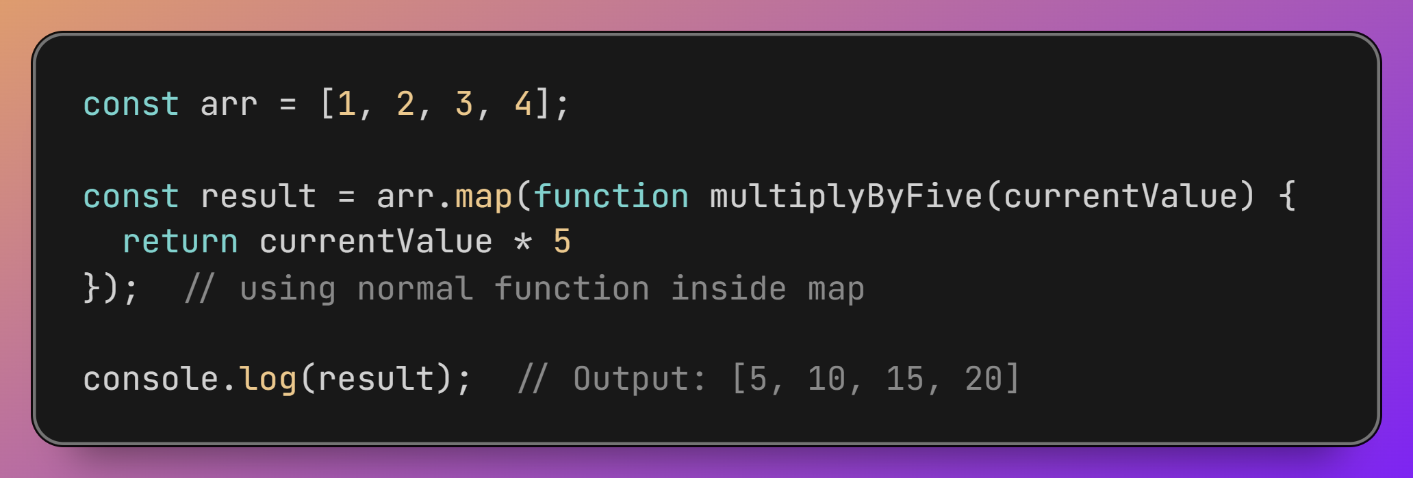 Using a Normal Function Inside  raw `map()` endraw 