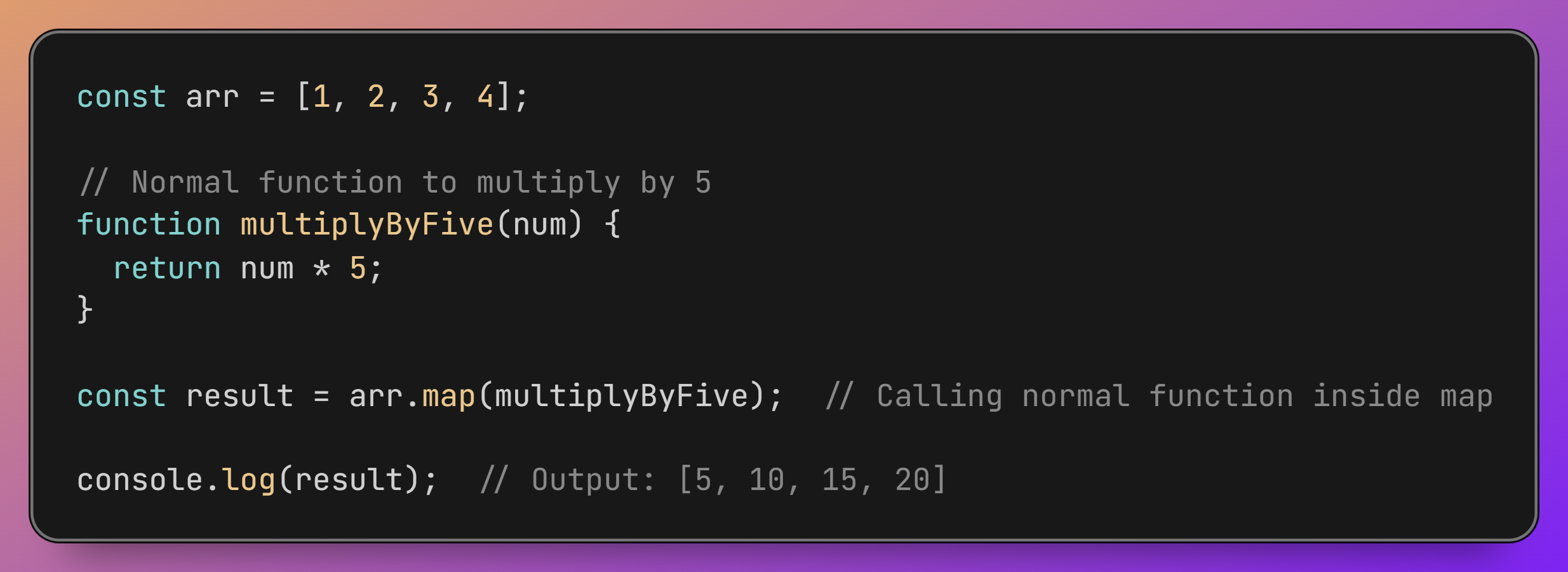 Calling a Normal Function Inside  raw `map()` endraw 