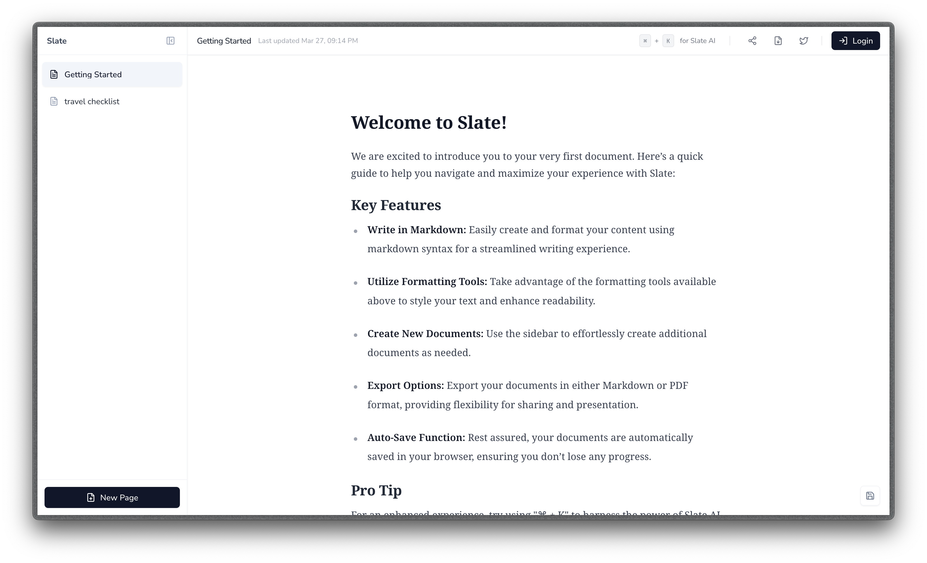 Slate Editor
