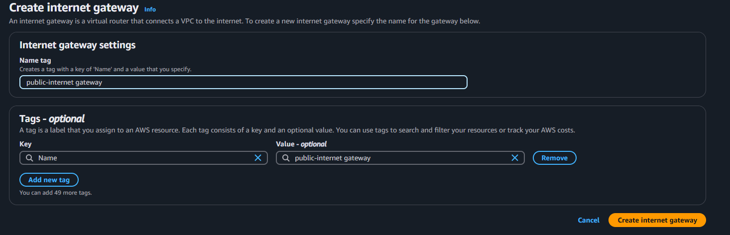 Creating an Internet Gateway