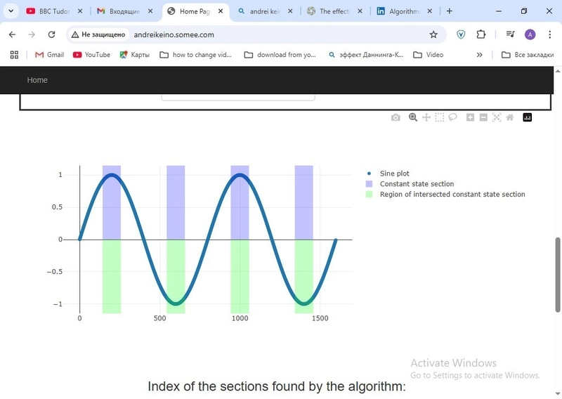 playground demo website on a free hosting for <<The effective algorithm for constant state detection in time series>> article