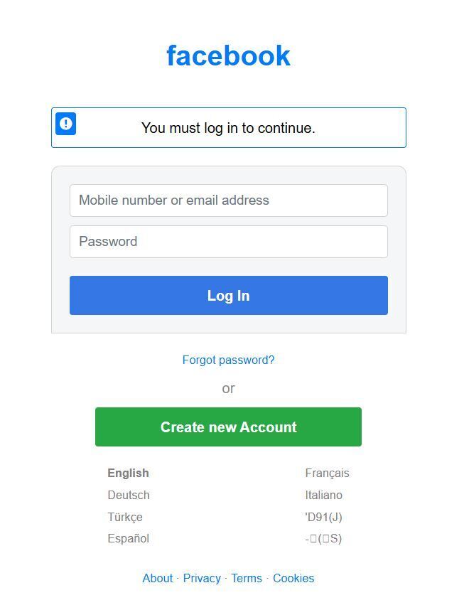 Phishing website image