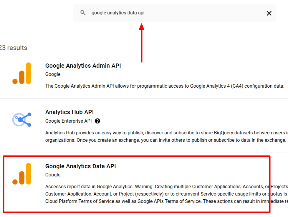 在程式庫搜尋 Google Analytics Data API