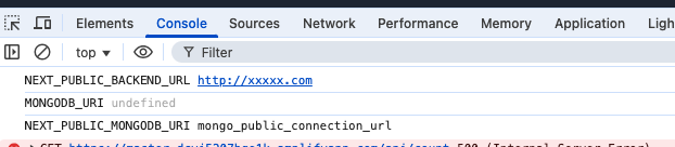 Web console logs
