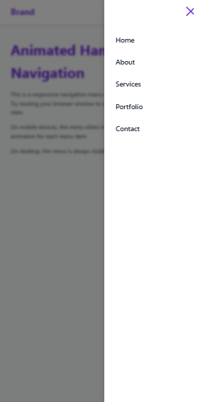 Mobile responsive Hamburger nav bar + animation 