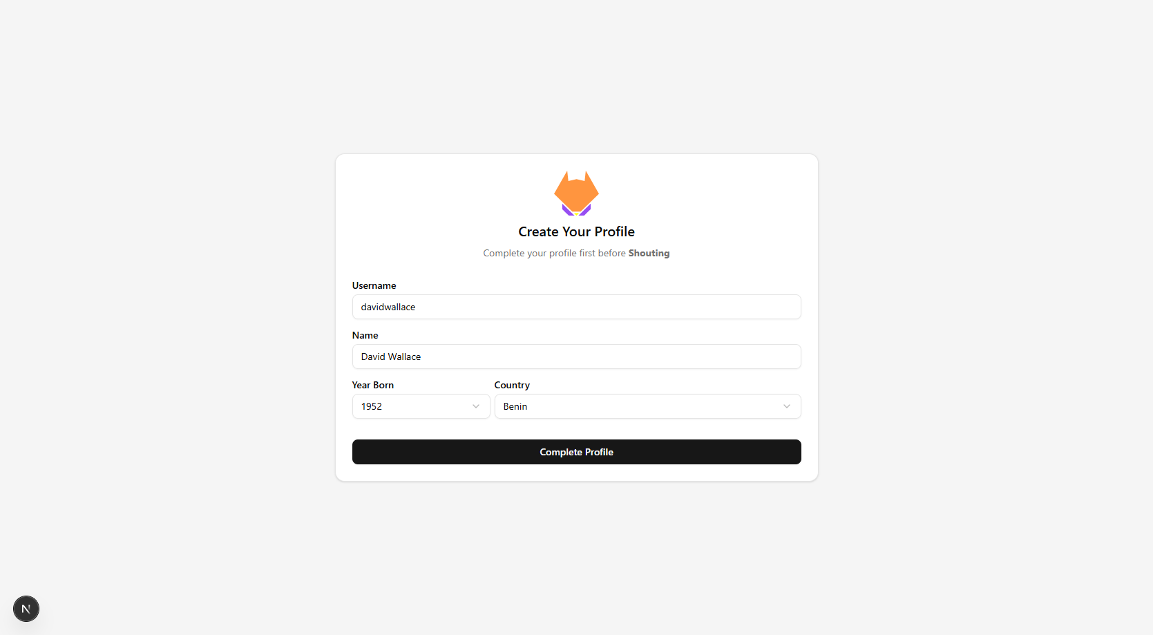 Profile completion