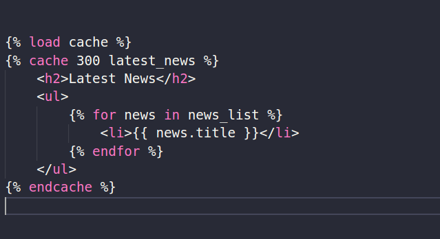 Template fragments caching
