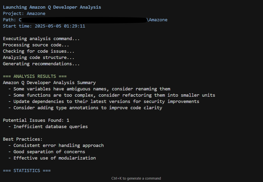Basic project analysis