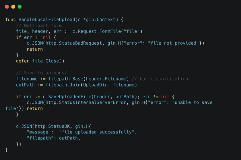 Build a File Upload API in Golang