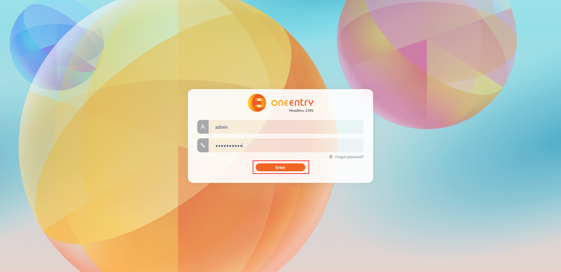 OneEntry Project Login
