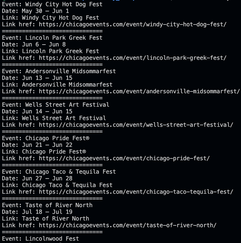 Output results