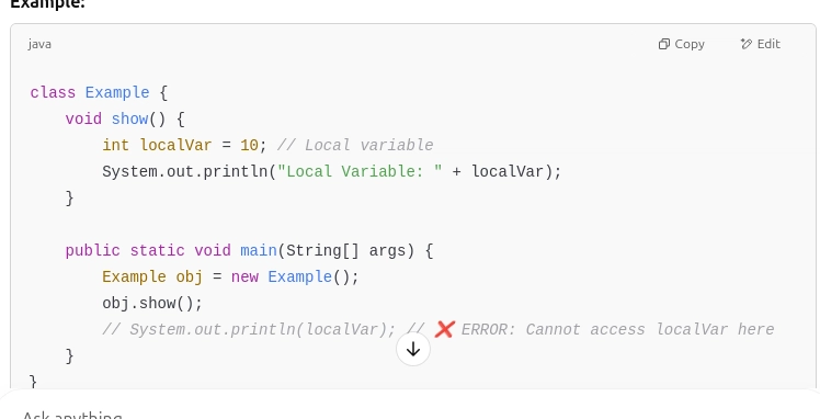 DAY 5 In Java create an object,