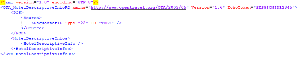XML OTA_HotelDescriptiveInfoRQ