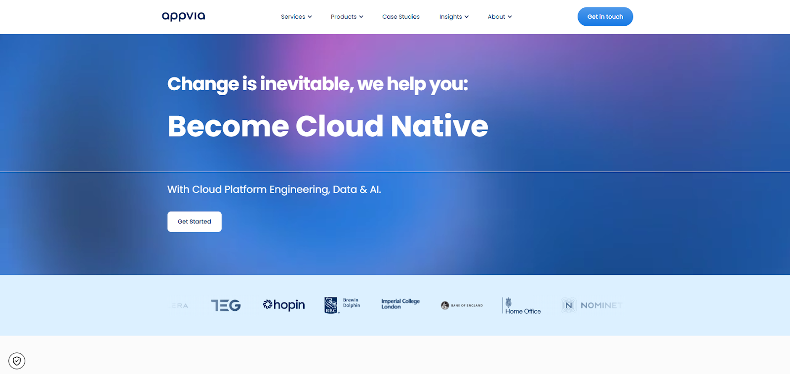 Appvia homepage