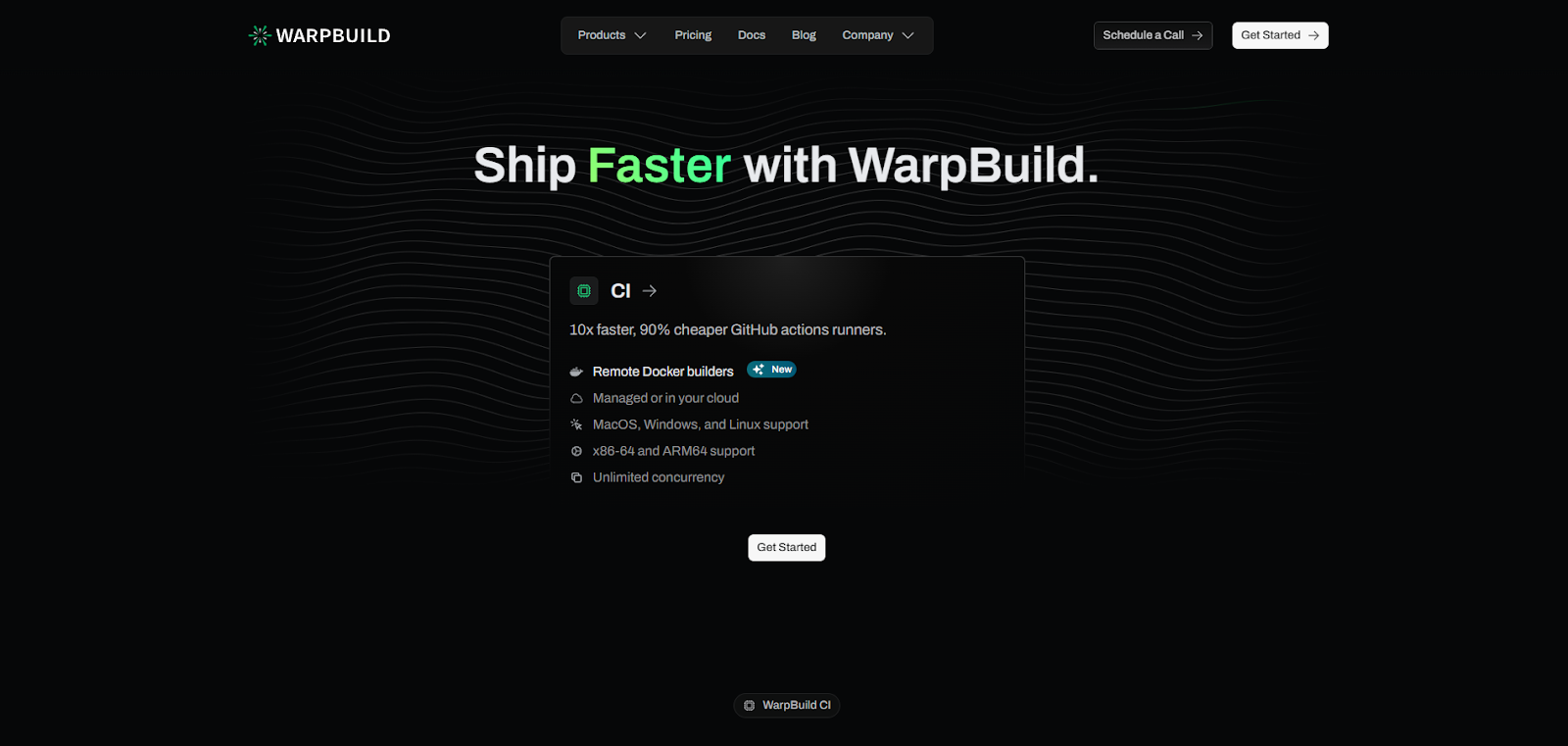 Warpbuild homepage