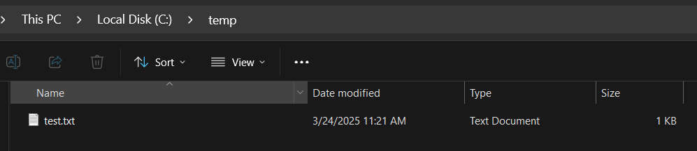 Temp folder structure