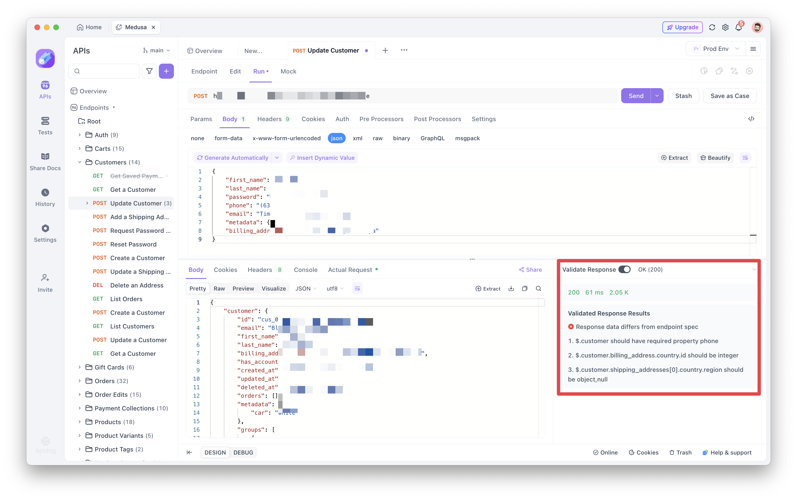 automatically validates responses fields and formats
