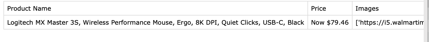 Save scraping result to a CSV