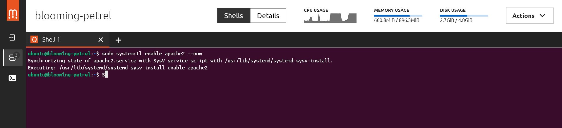 enable apache2
