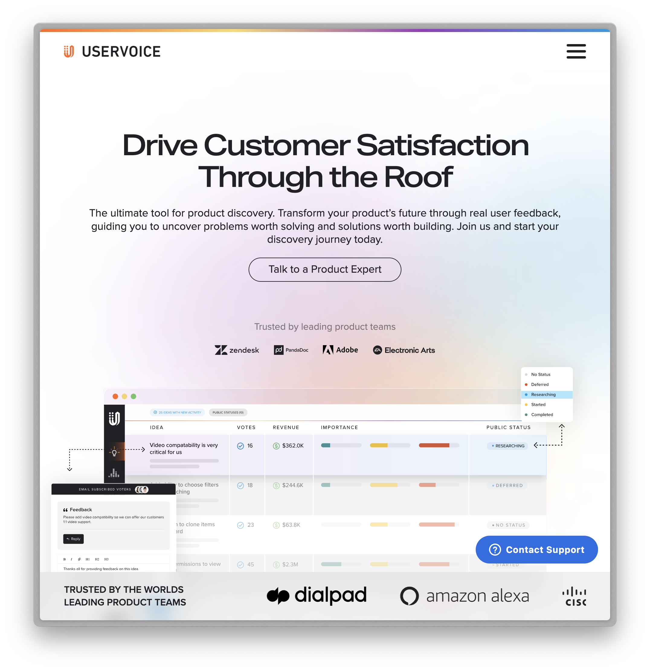 UserVoice Marketing Website