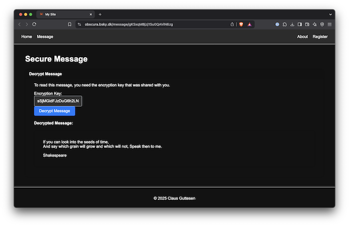 Descrypt message