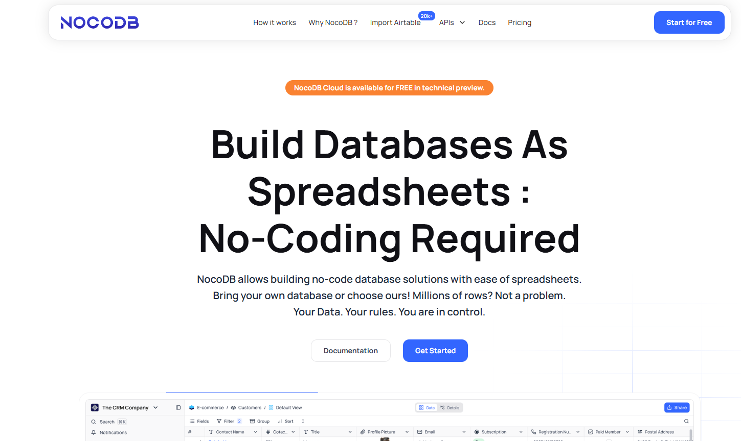 NocoDB Airtable Open Source Alternative