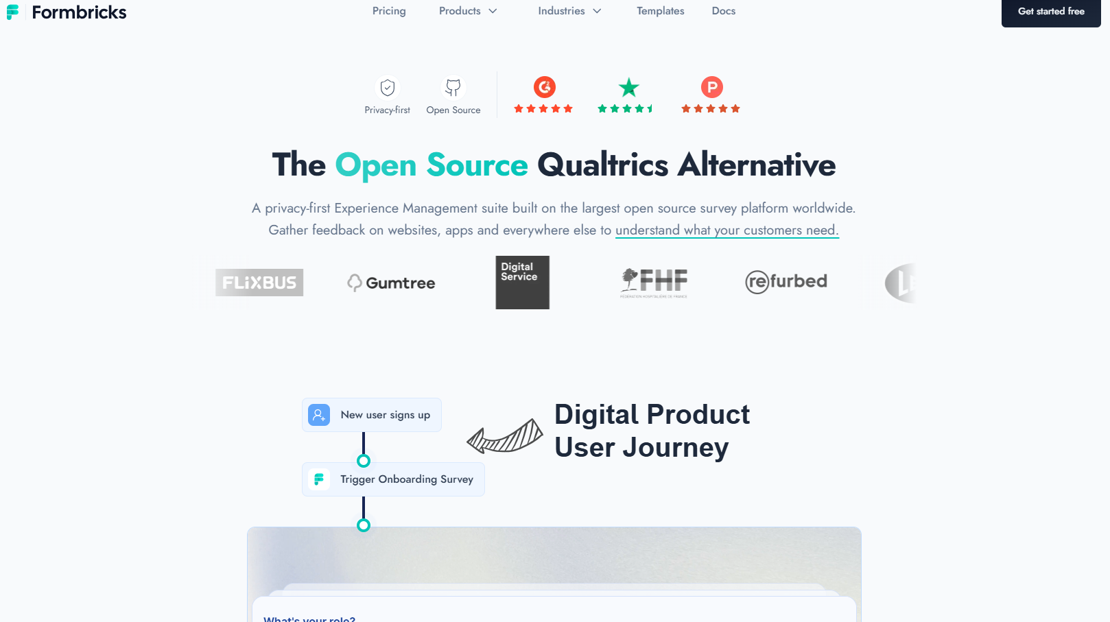 Formbricks Typeform's open source alternative