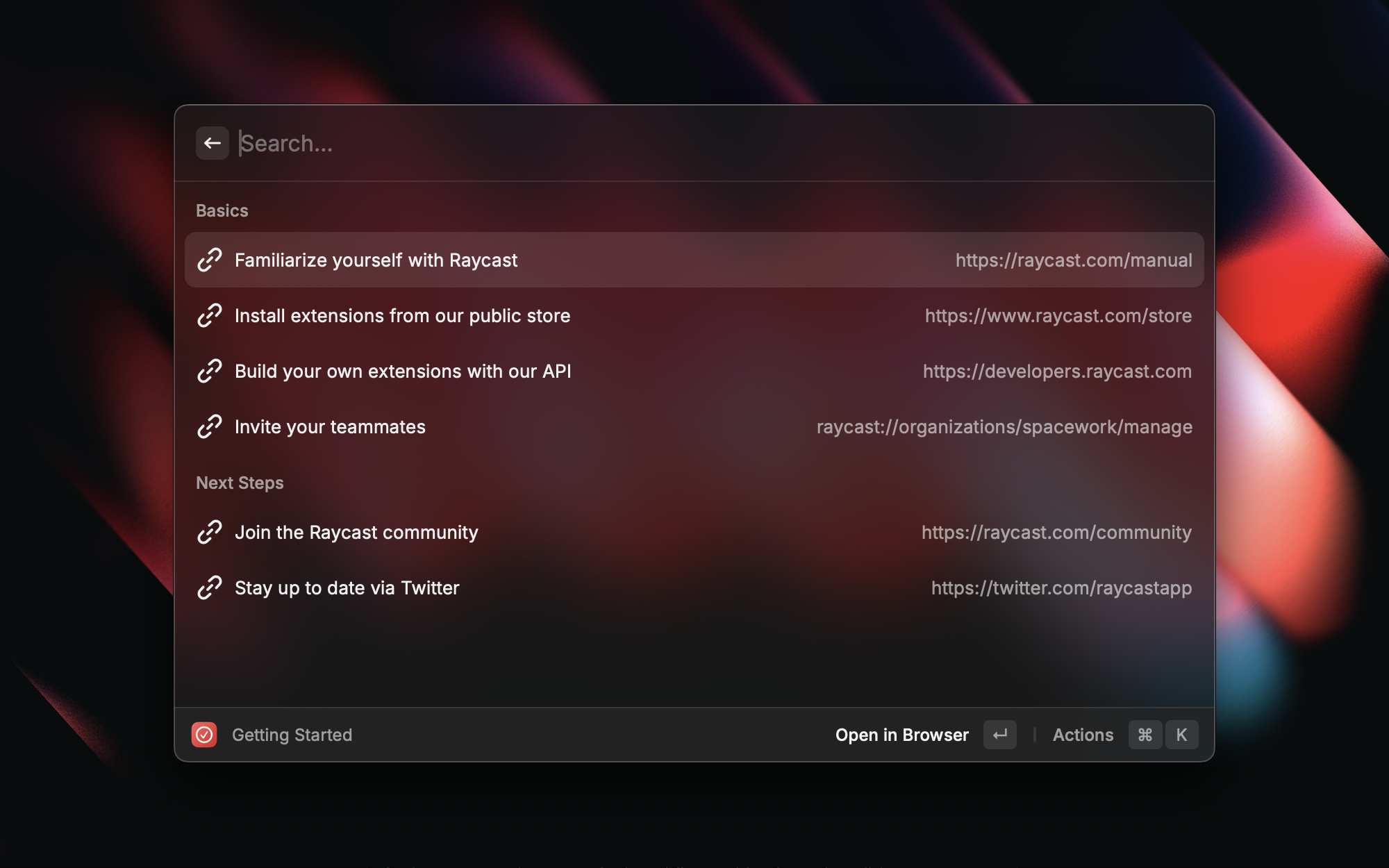 Build the Getting Started extension