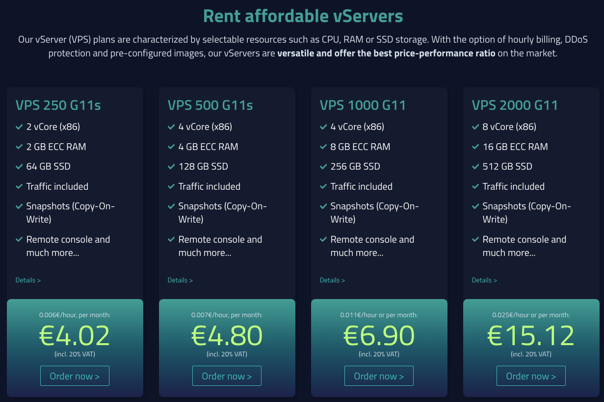 Netcup VPS current prices