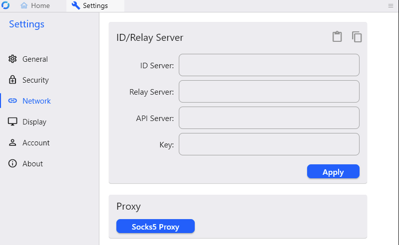 RustDesk settings