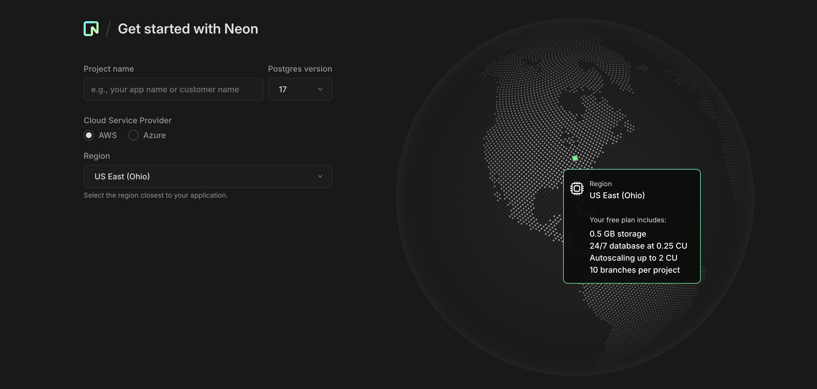 get started with neon project