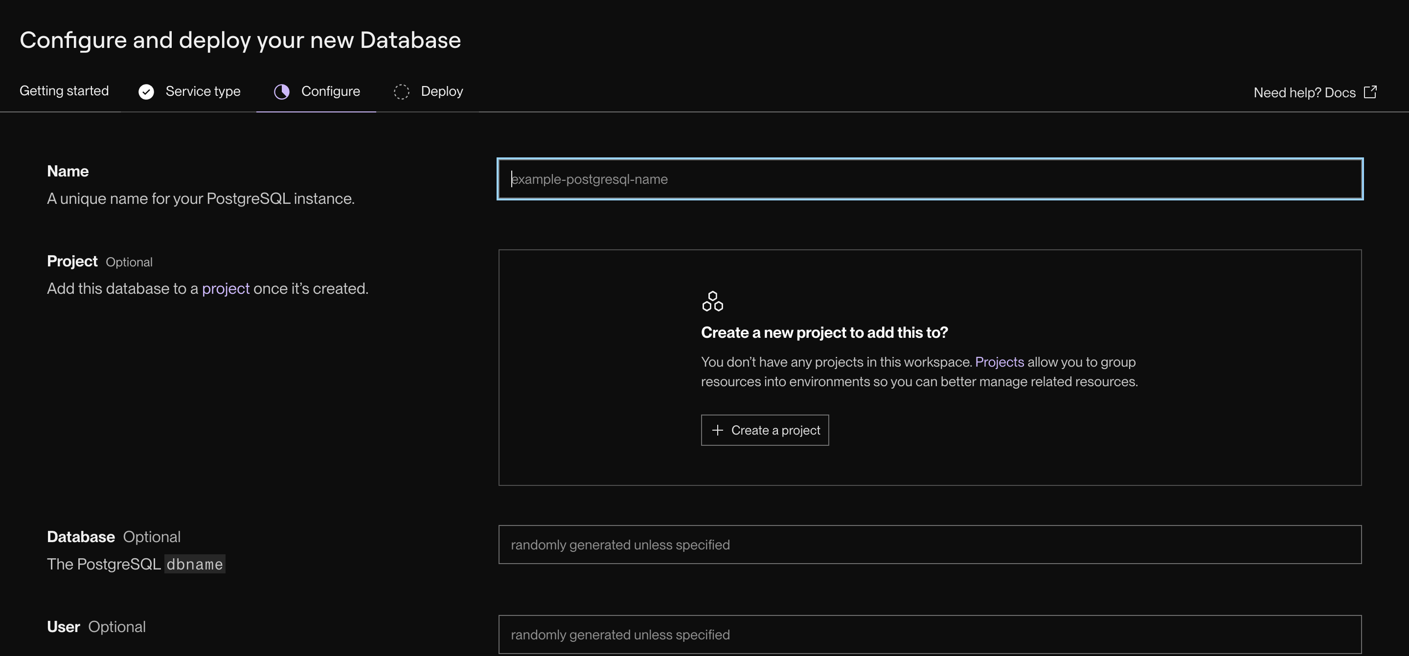 new database