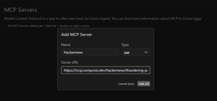 server url