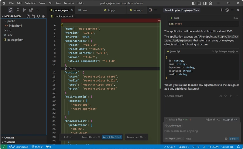 How to use Cursor + MCP to build AI app in 5 minutes on SAP ERP and S/4HANA On-Premise