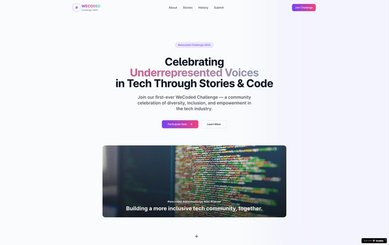 WeCoded Challenge 2025 - Celebrating Underrepresented Voices in Tech