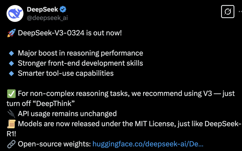 Deepseek v3 announcement