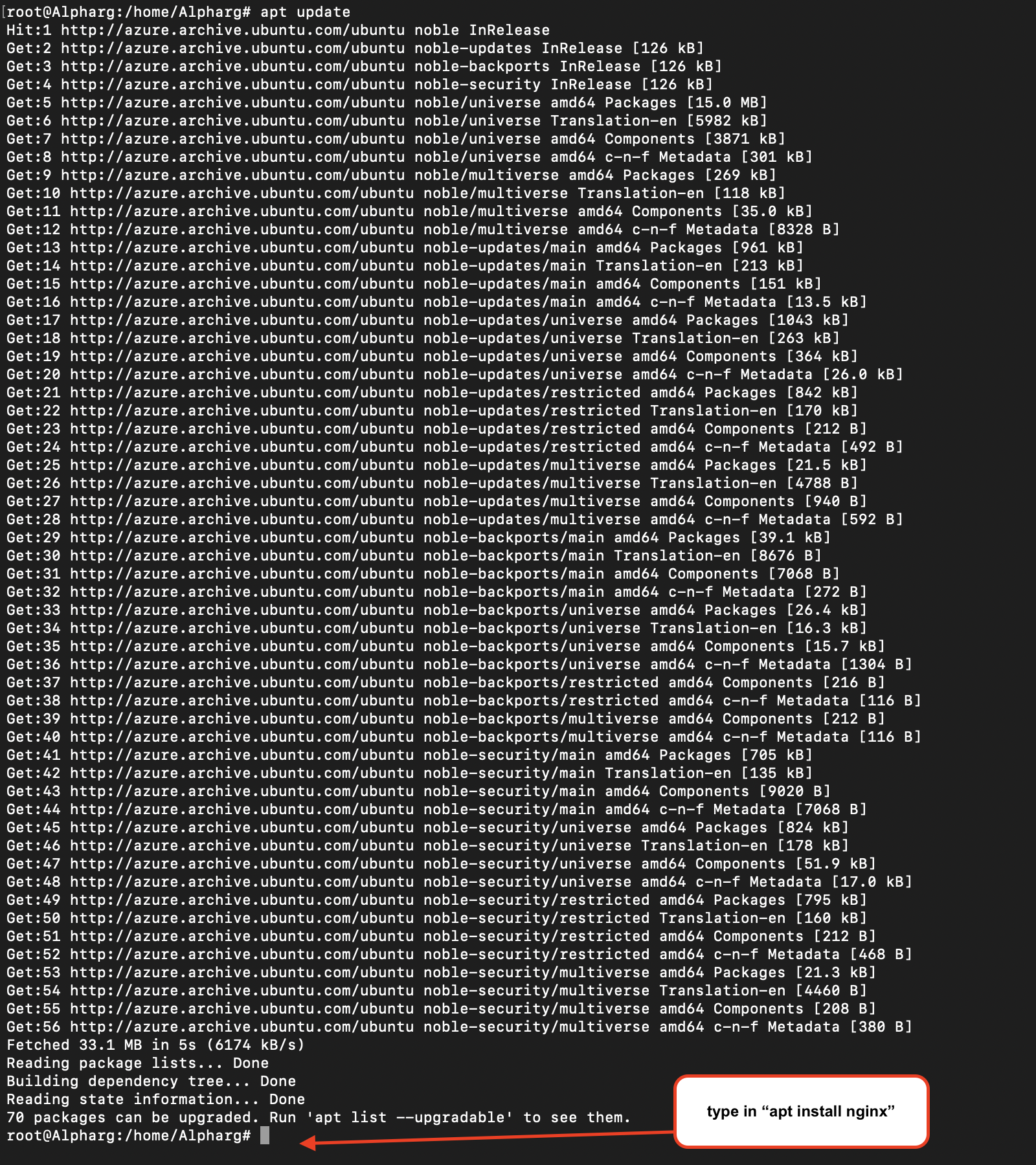 apt update