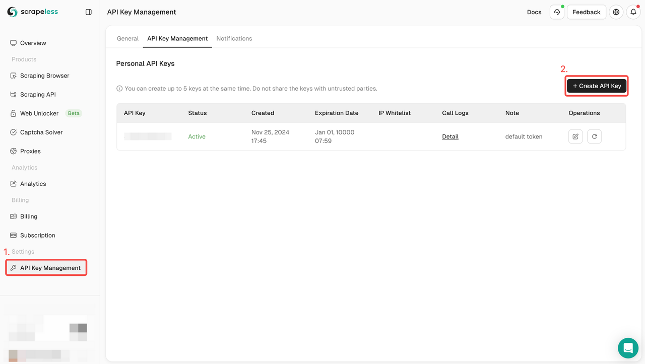 Create your API Token