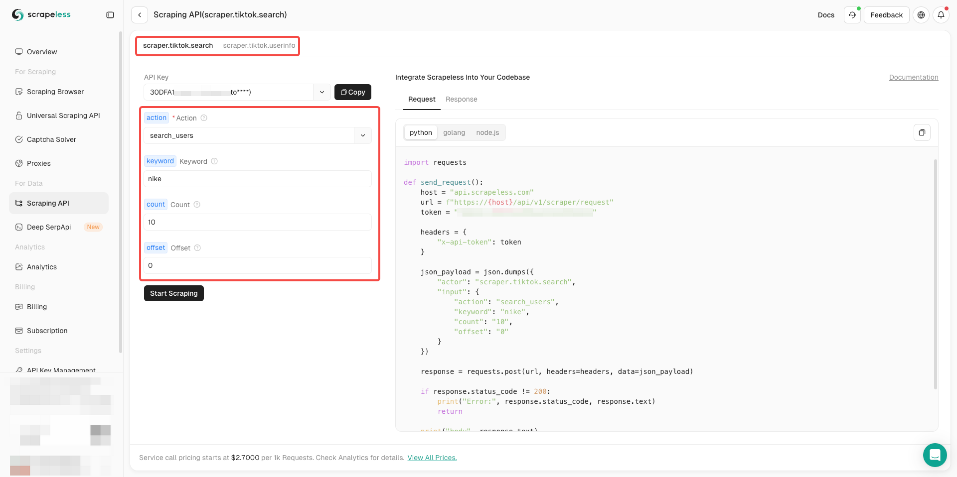 parameter configuration