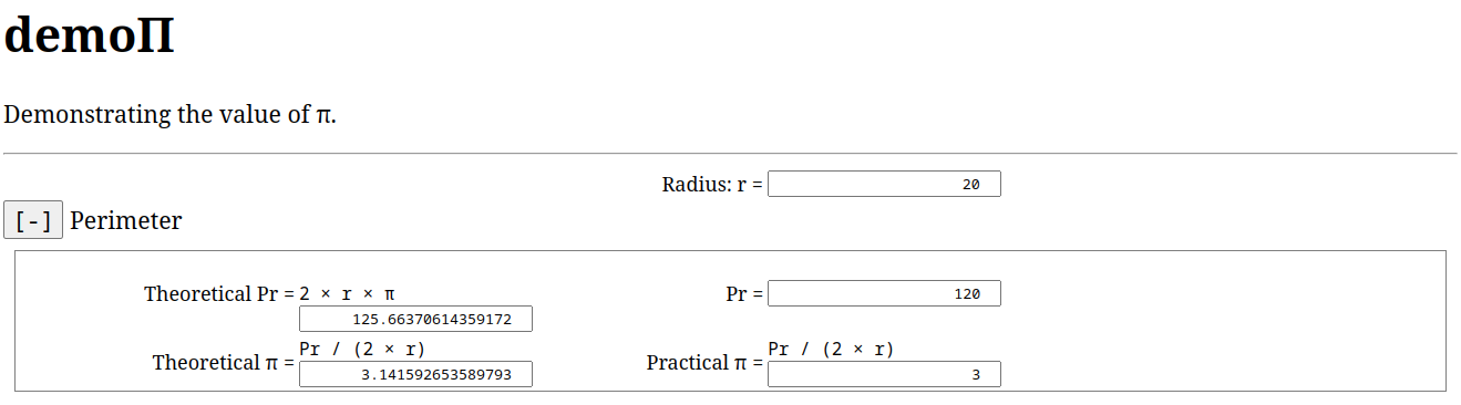 Calculando PI mediante el perímetro