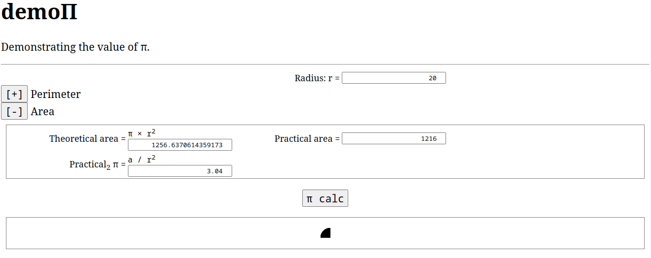 Calculando PI a partir del área del círculo
